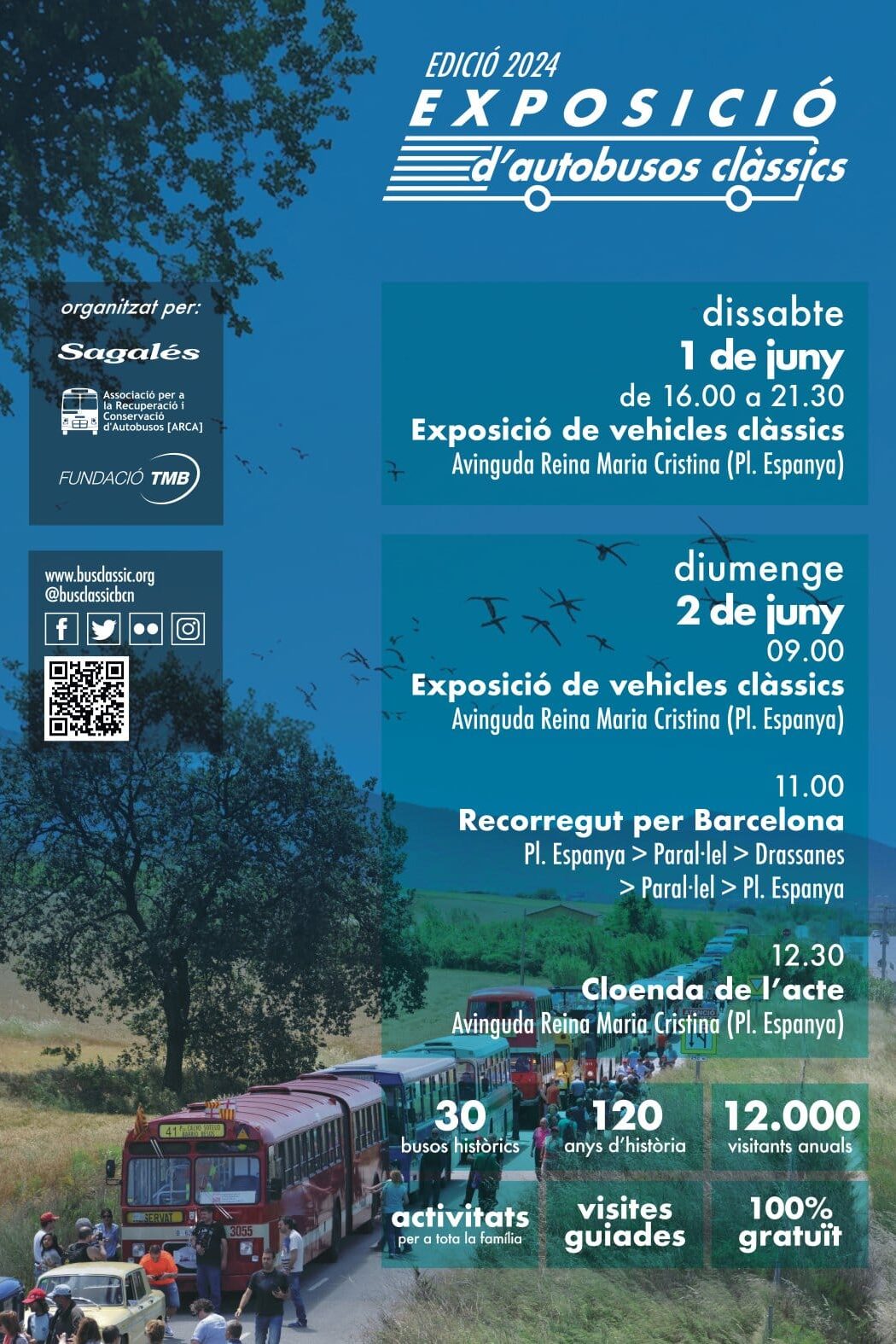 Exposició d'autobusos clàssics de Barcelona - edició 2024